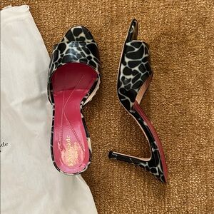 Kate Spade Black and Pink Patterned Heels